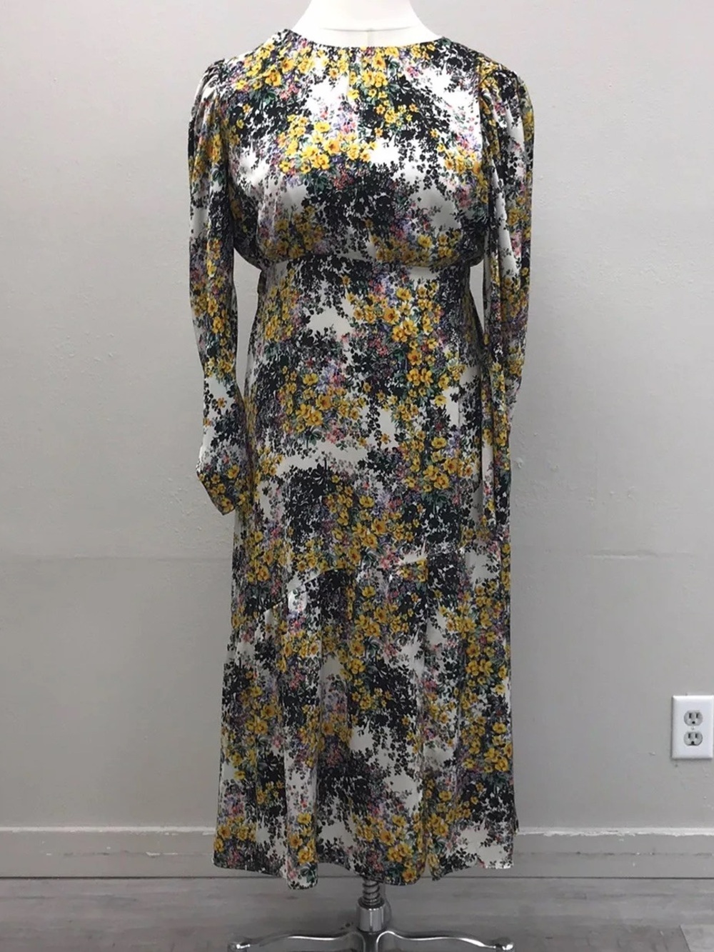 Topshop Maxi Floral Long Sleeve Dress - Size 12